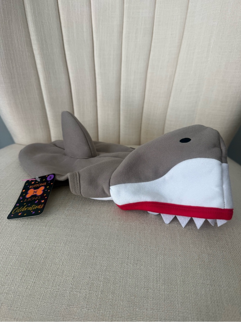 AS IS size SMALL dog SHARK costume gray pet Buttons & Bones Celebrations